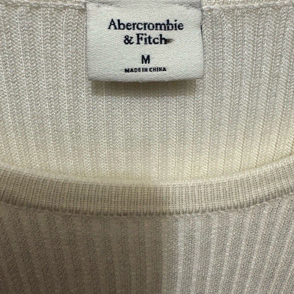 Cream Ribbed Knit Sweater - Picture 3 of 4